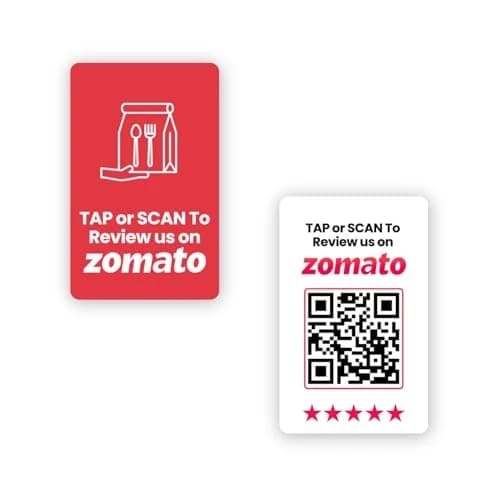 Zomato Review Card front and back